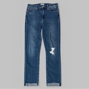 Hudson Blair High-Rise Straight Crop Distressed Jeans